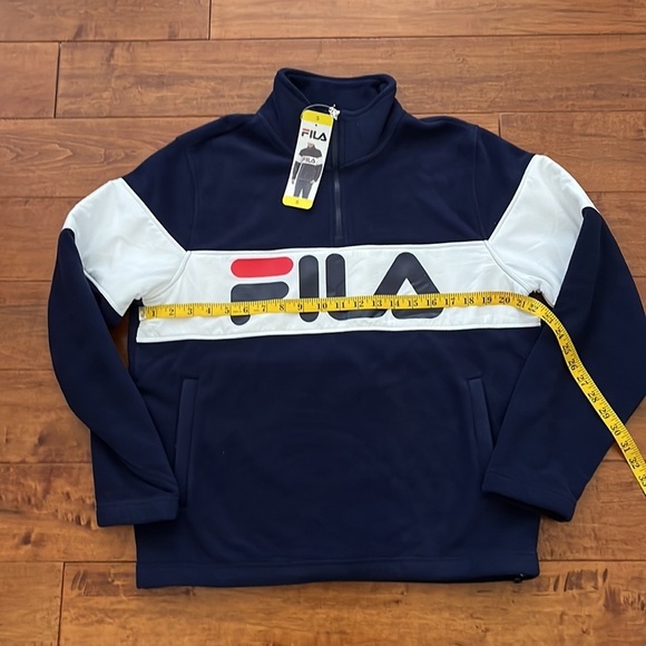 NWT FILA Fleece 1/4 Zip Pullover navy color size small - Picture 5 of 11